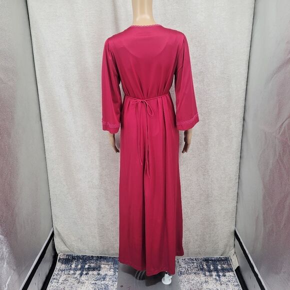 Montgomery Ward Vintage Deep Pink Nightgown and Robe Peignor Set Nylon - Picture 5 of 14